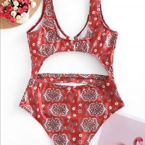 Zaful Red Bojo Swimsuit